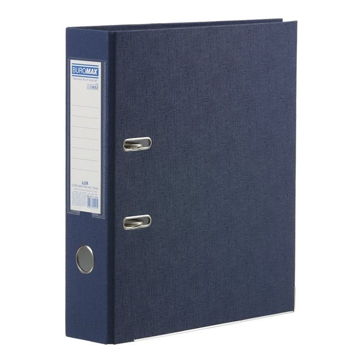 Папка-реєстратор «LUX» А4 одностороння збірна 70 мм PP, темно-синя, JOBMAX