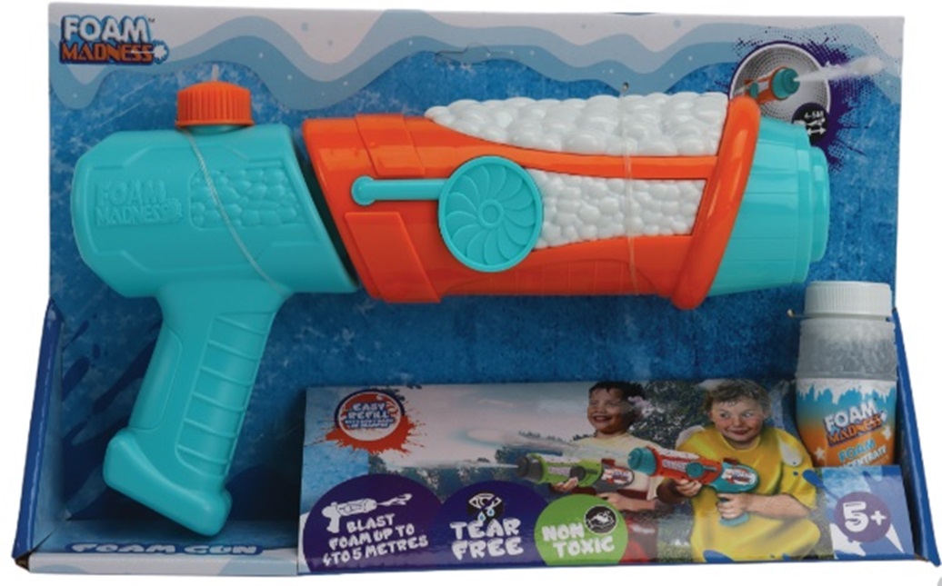 Іграшковий водний пістолет з запаскою, стріляє піною, у коробці