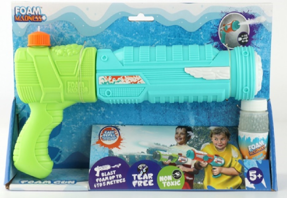Іграшковий водний пістолет з запаскою, стріляє піною, у коробці