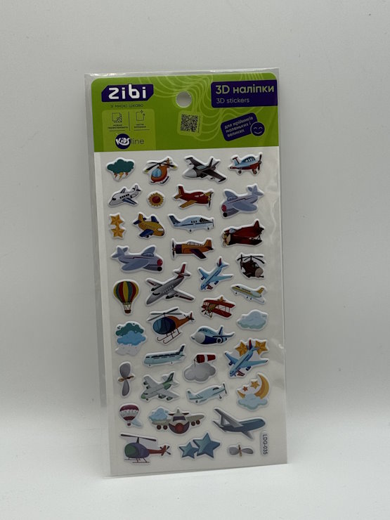 Наліпки «Літаки 3D» 18 см, KIDS Line
