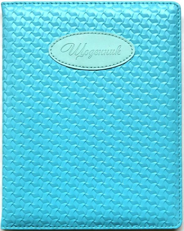 Щоденник шкільний А5 на 48 аркушів з обкладинкою зі шкірзаму, блакитний, ТМ Мандарин