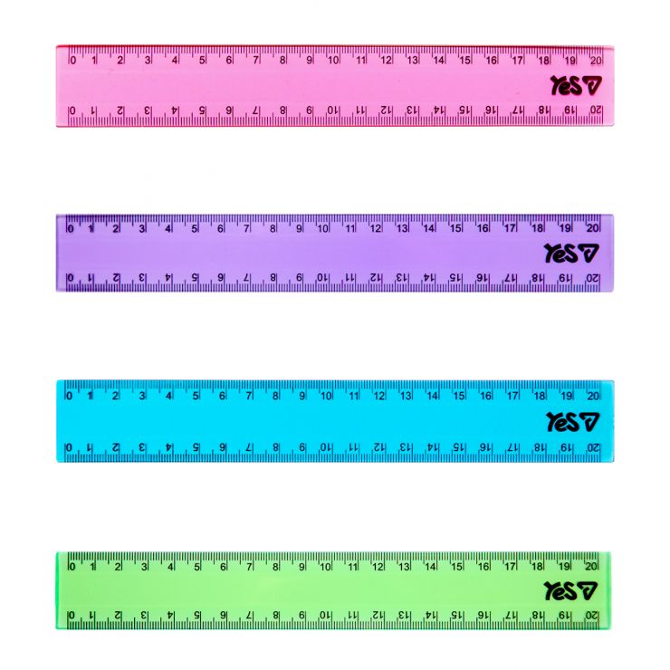 Лінійка «Orange Line» 20 см прозора кольорова, в асортименті, ТМ Yes