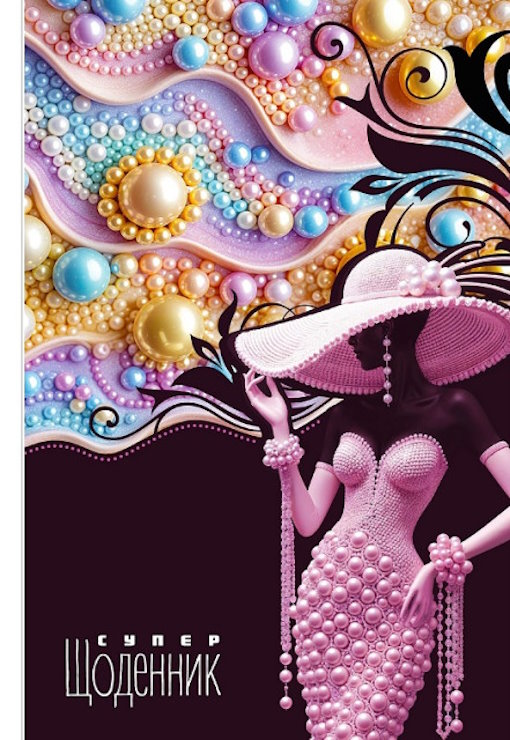 Щоденник шкільний 16,5х24 см на 40 аркушів з матовою ламінацією та глітером, ТМ Мандарин