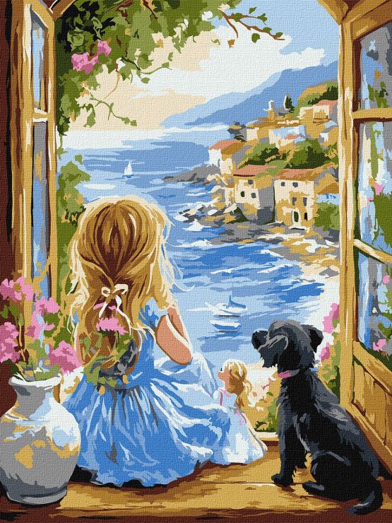 Картина за номерами «Мрійлива дівчинка» 30х40 см, ТМ Ідейка