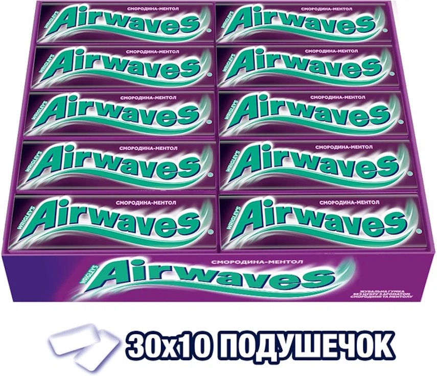 Жувальна гумка «AIRWAVES. Смородина та ментол» 14 г