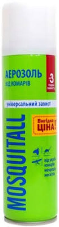 Аерозоль від комарів, кліщів та мошок «MOSQUITALL.Універсал» 150 мл