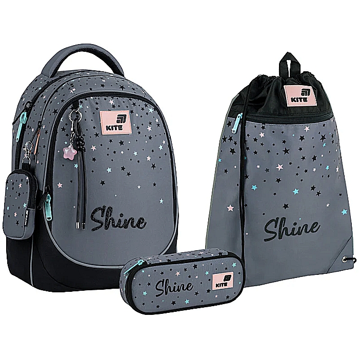 Набір рюкзак + пенал + сумка для взуття Kite 700 Shine