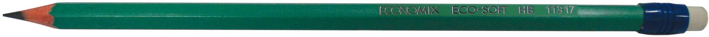 Олівець графітний «Eco-soft» з гумкою HB, у картонній коробці 12 шт., ТМ Economix