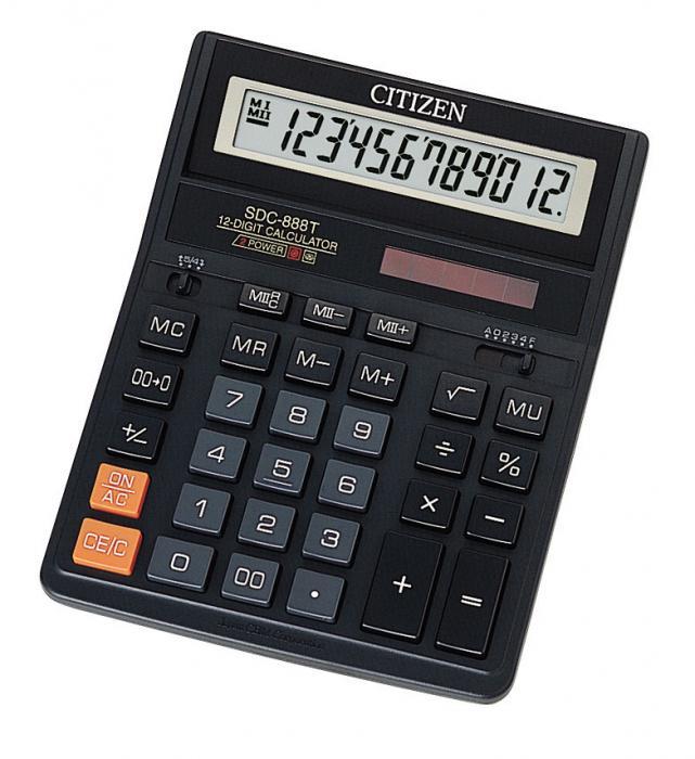 Калькулятор «CITIZEN» 16х20 см, SDC-888ТІI
