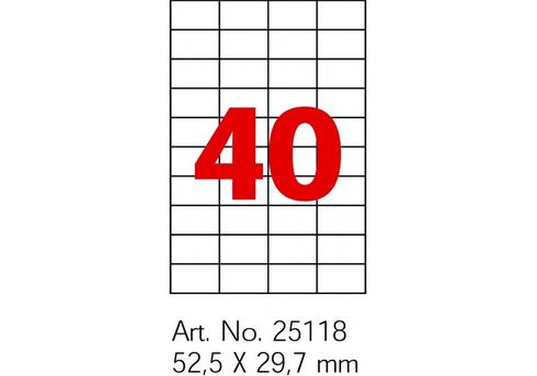 Етикетки-цінники, 52,5х29,7 мм білі, 40 шт., ТМ Economix