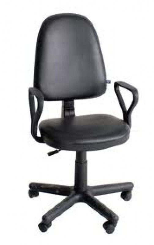 Крісло поворотне «Престиж» шкірзам, чорне, Новий Стиль