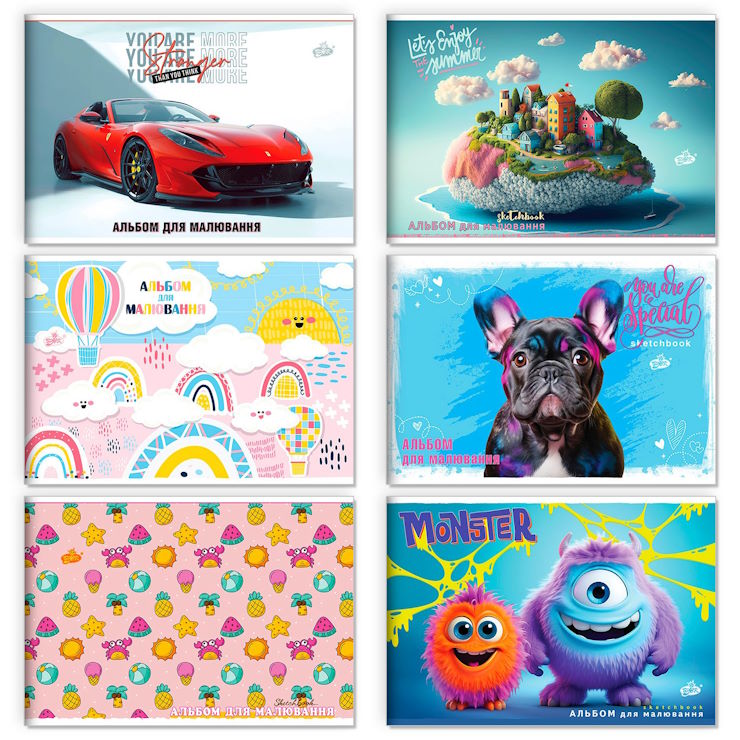 Альбом А4 8 аркушів 100 г/м2 на скобі, ТМ Brisk