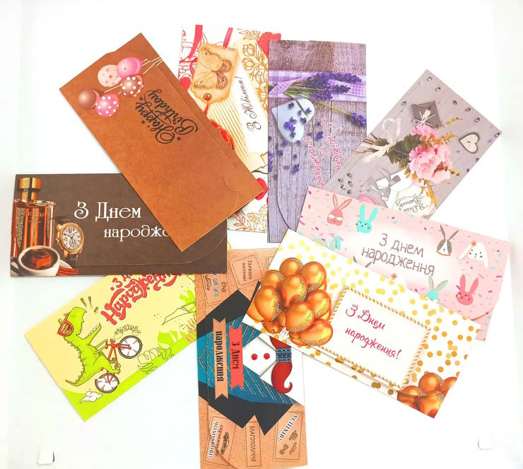 Конверт для грошей, в асортименті