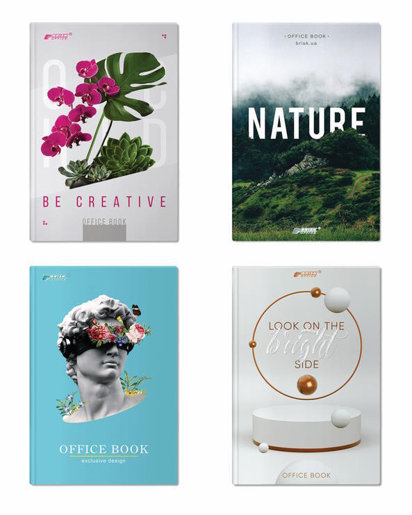 Канцелярська книга на 176 аркушів у клітинку з твердою ламінованою обкладинкою, в асортименті, ТМ Brisk