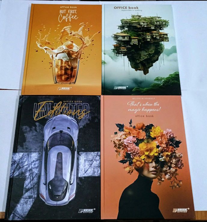 Канцелярська книга А4 на 96 аркушів у лінію з лакованою обкладинкою, в асортименті, ТМ Brisk