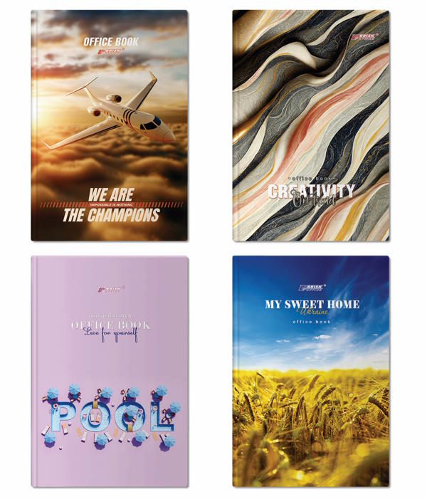 Канцелярська книга на 96 аркушів у клітинку з картонною обкладинкою, в асортименті, ТМ Brisk