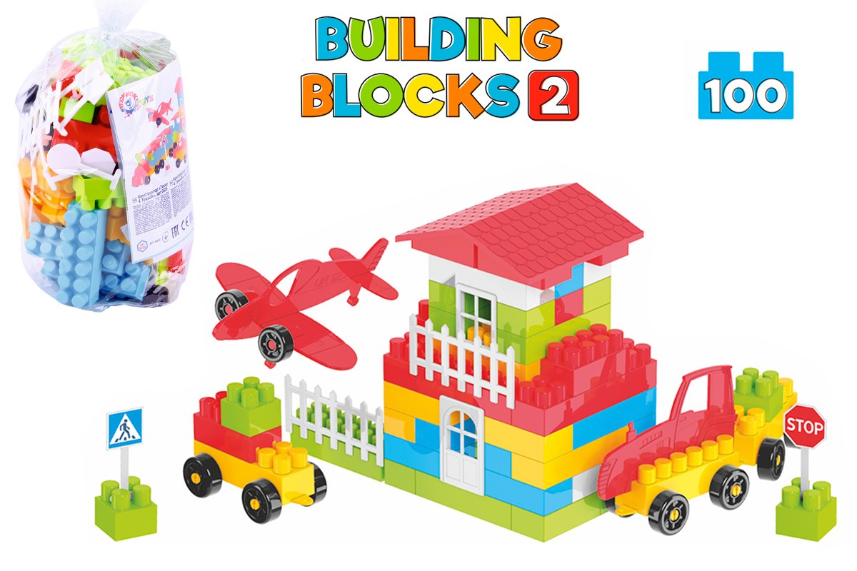 Конструктор «2» на 100 деталей, у пакеті 16х32 см, ТМ Технок