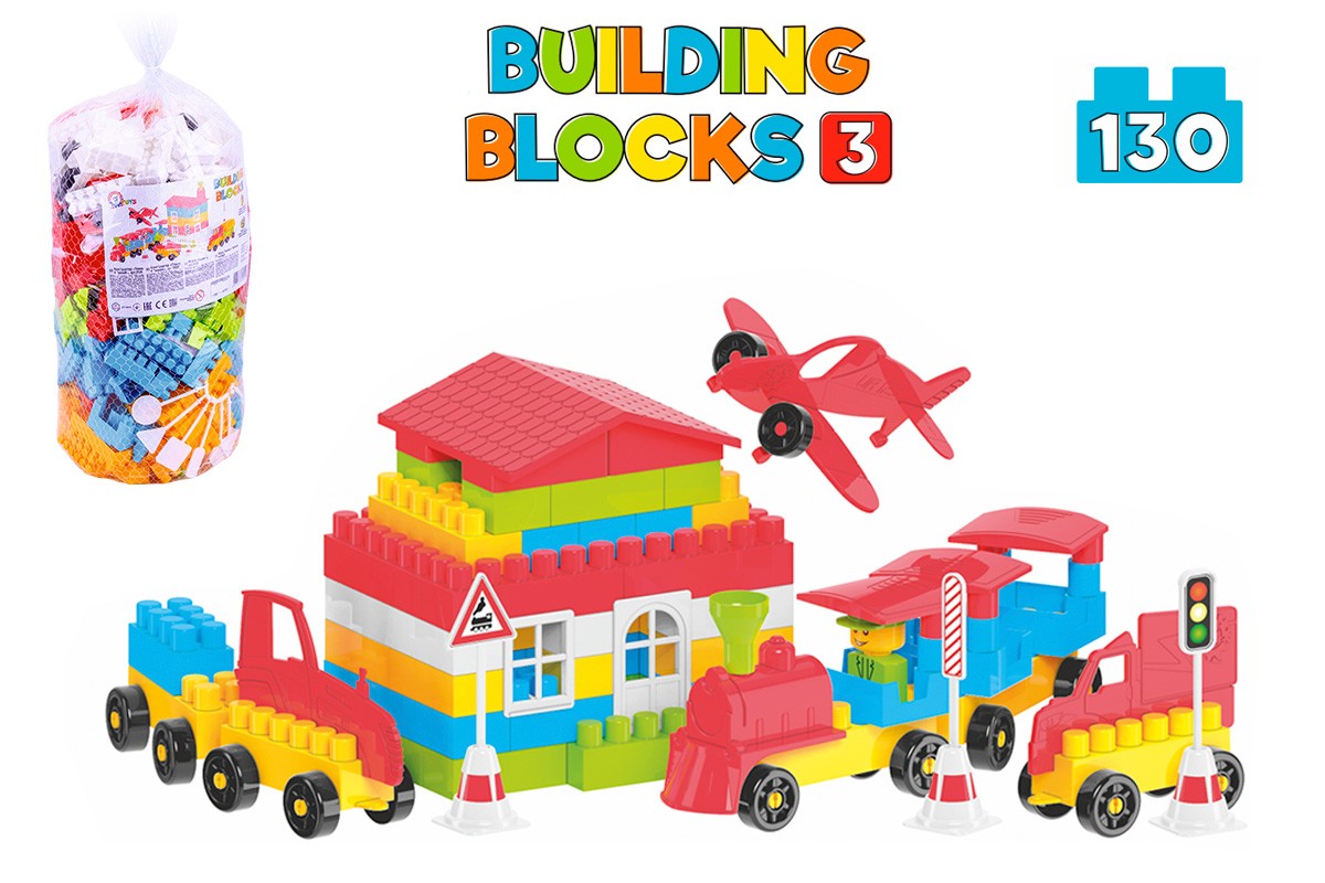 Конструктор «3» на 130 деталей, у пакеті 18х41 см, ТМ Технок