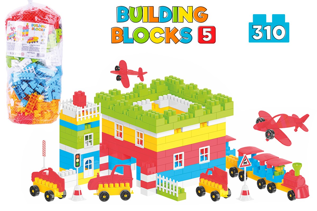 Конструктор «5» на 310 деталей, у пакеті 16х32 см, ТМ Технок