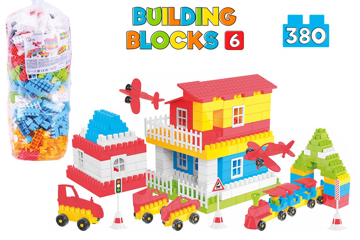 Конструктор «6» на 380 деталей, у пакеті 88х60х24 см, ТМ Технок