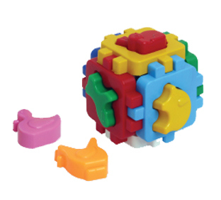 Куб «Розумний малюк» з 6 фігурками домашніх тварин, у сітці 10х10х10 см, ТМ Технок