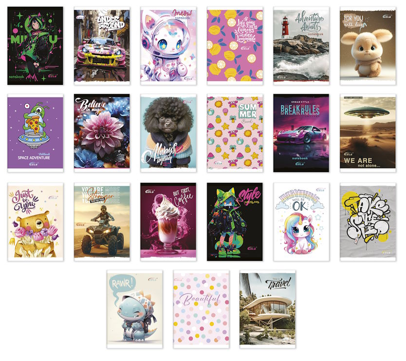 Блокнот А6 на 32 аркуші у клітинку на скобі з картонною обкладинкою, ТМ Gold Brisk