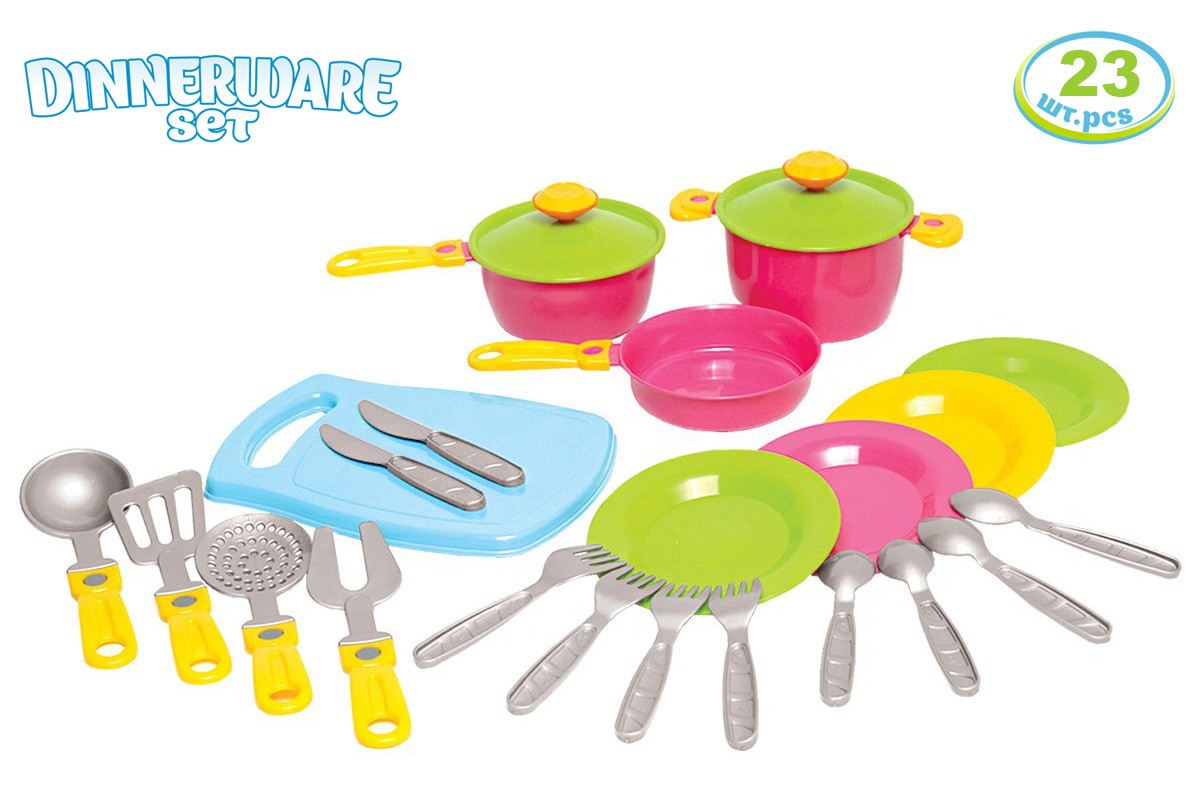 Набір посуду «№2» з 23 предметів, у сітці 22х23х11,5 см, ТМ Технок