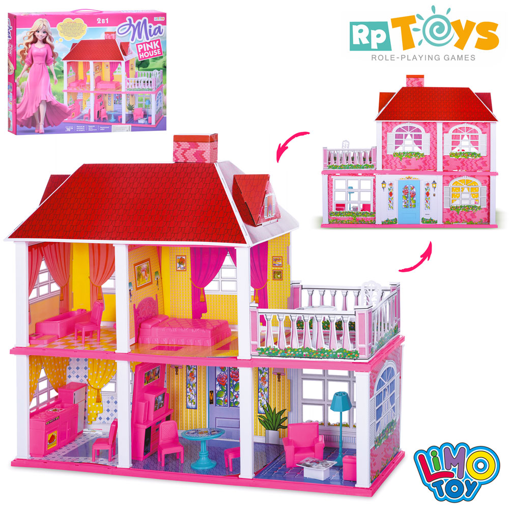 Будиночок 2-х поверховий 83,5х70х25,5 см із меблями, у коробці 63х48х9,5 см