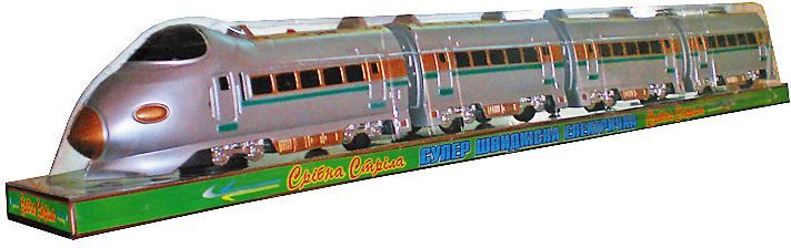 Поїзд «Метеор» на батарейці з 3-ма вагонами, під слюдою 74х9х11см