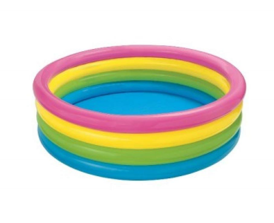 Басейн надувний «Райдуга-дуга» 168х41 см на 4 секції, від 3 років, у коробці 30,5х9,5х27 см, ТМ Intex