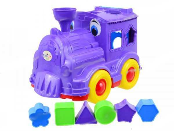Сортер «Паровозик Зозуля» з 6 геометричними формами, 26х11х12 см, ТМ Оріон