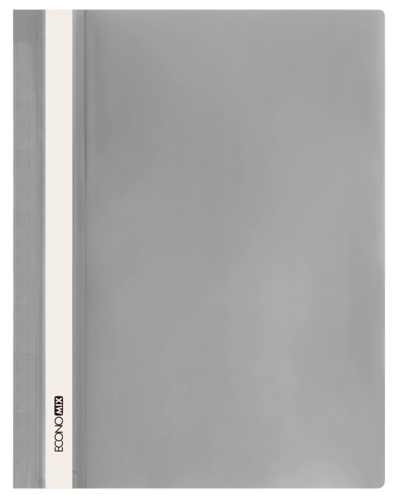 Папка-швидкозшивач А4 з прозорим верхом без перфорації, сіра, ТМ Economix