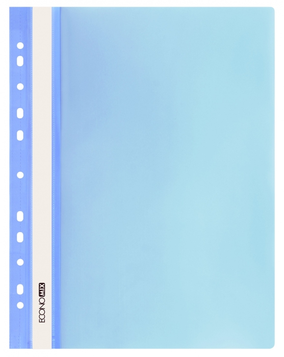 Папка-швидкозшивач А4 з прозорим верхом та перфорацією блакитна, ТМ Economix
