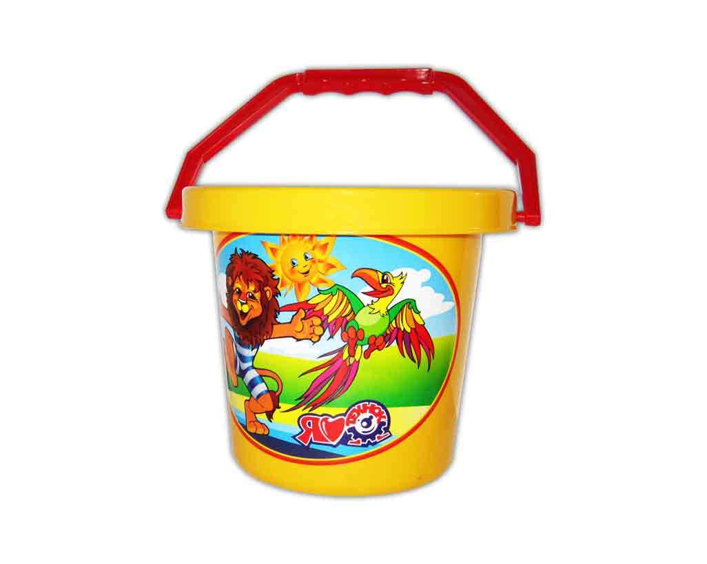 Відерко для піску з наклейкою, в асортименті, 20х18х15 см, ТМ Технок