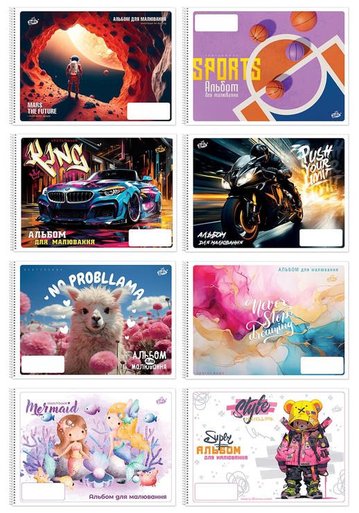 Альбом А4 40 аркушів 100 г/м2 на спіралі, ТМ Brisk