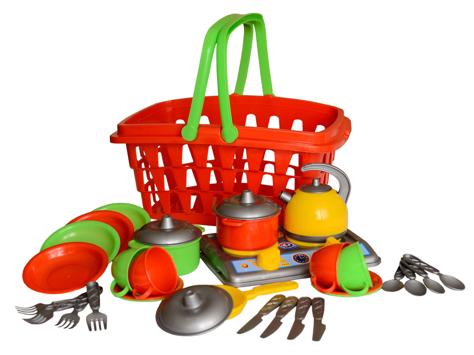 Набір «Кухня Галинка 10» з 33 предметів, у кошику 37х26,5х16,5 см, ТМ Технок