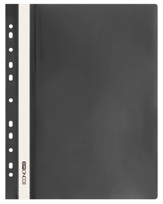 Папка-швидкозшивач А4 з прозорим верхом з перфорацією, чорна, ТМ Economix