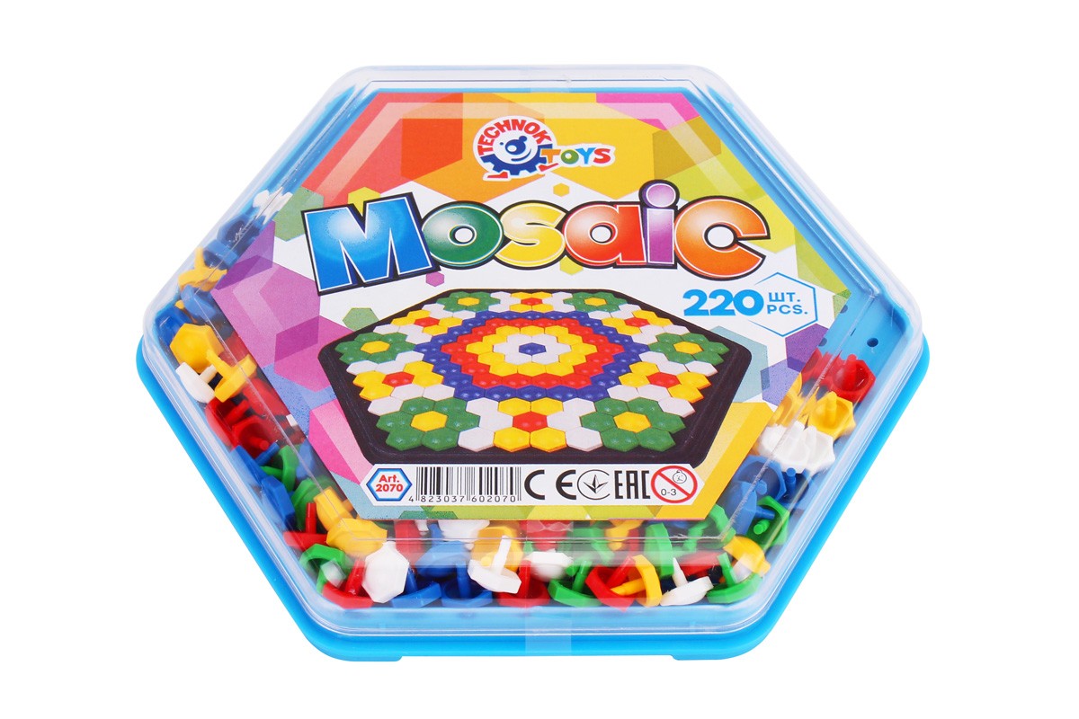 Мозаїка для малюків «Кольоровий світ» з 220 елементів, 22,5х20х3,5 см, ТМ Технок