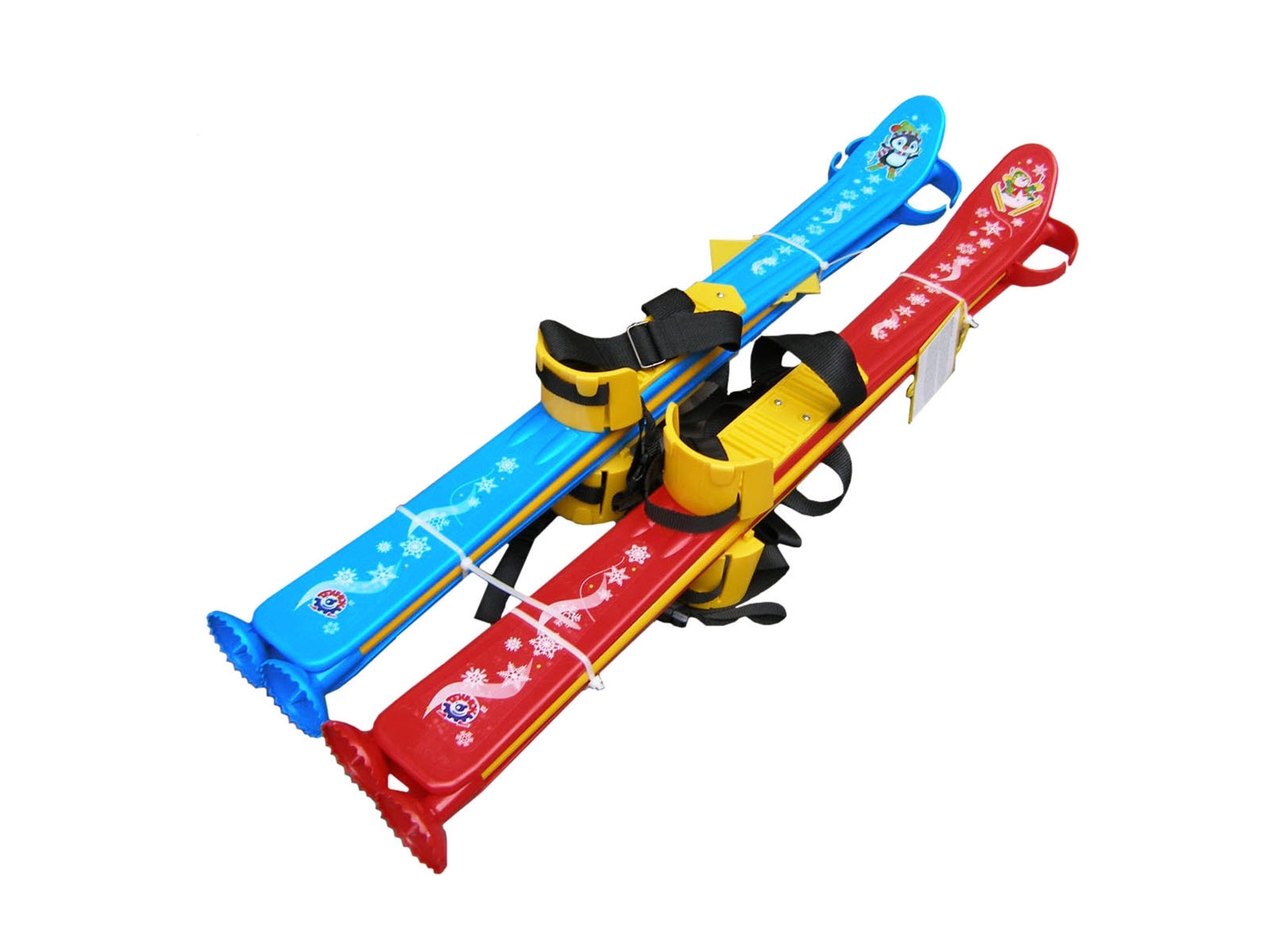 Лижі «Дитячі» з палицями: довжина лижі 76 см, довжина палиці 76 см, в асортименті, на стяжці 78х14х12 см, ТМ Технок