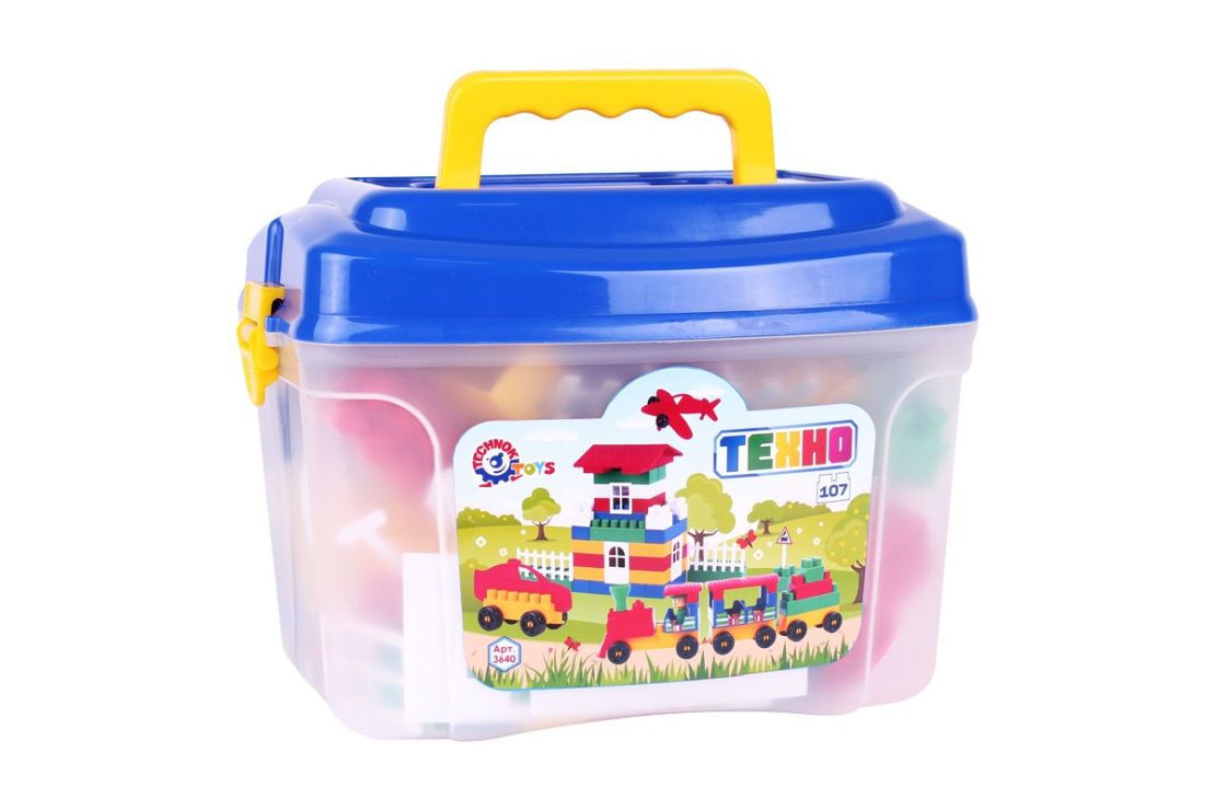 Конструктор «Техно» зі 107 елементів, у пластиковому боксі 27х9х12 см, ТМ Технок
