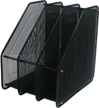 Лоток «Сітка» вертикальний металевий на 3 відділення чорний 29х31,5х24 см, ТМ Leader