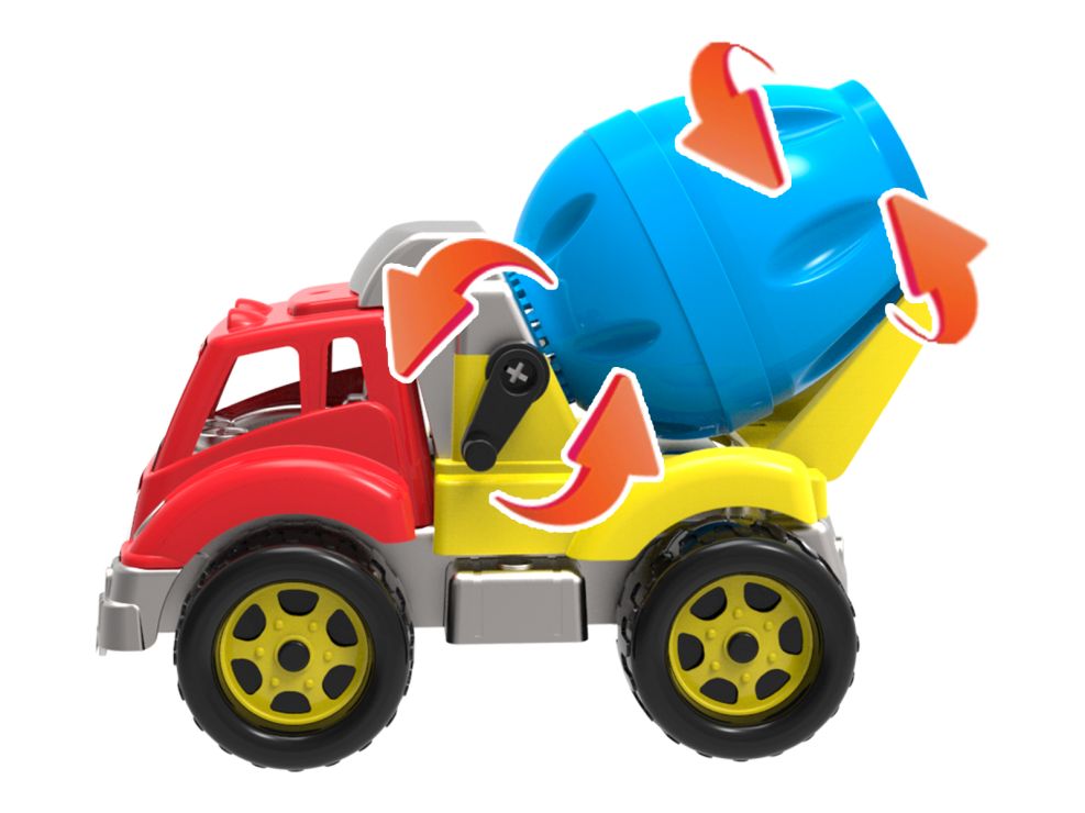 Бетонозмішувач 33,5х2х19,5 см інерційний з рухомими деталями, ТМ Технок