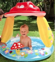 Басейн «Грибочок» 89х102 см з захистом від сонця, у коробці 25х23х8 см, ТМ Intex