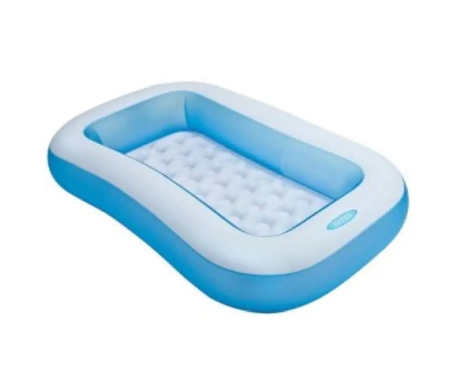 Басейн надувний «Блакитний» 166х100х22 см прямокутний на 128 л з ремкомплектом, у коробці, ТМ Intex