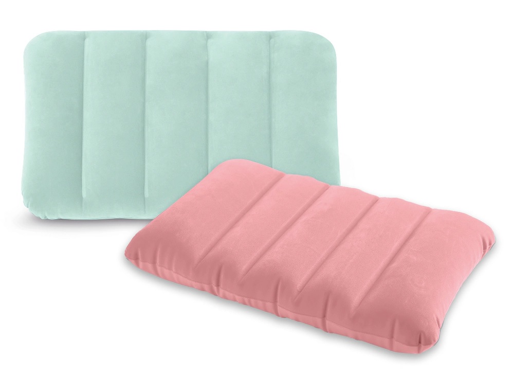 Подушка надувна 43х28х9 см велюрова, в асортименті, у коробці 13х4х16,5 см, ТМ Intex