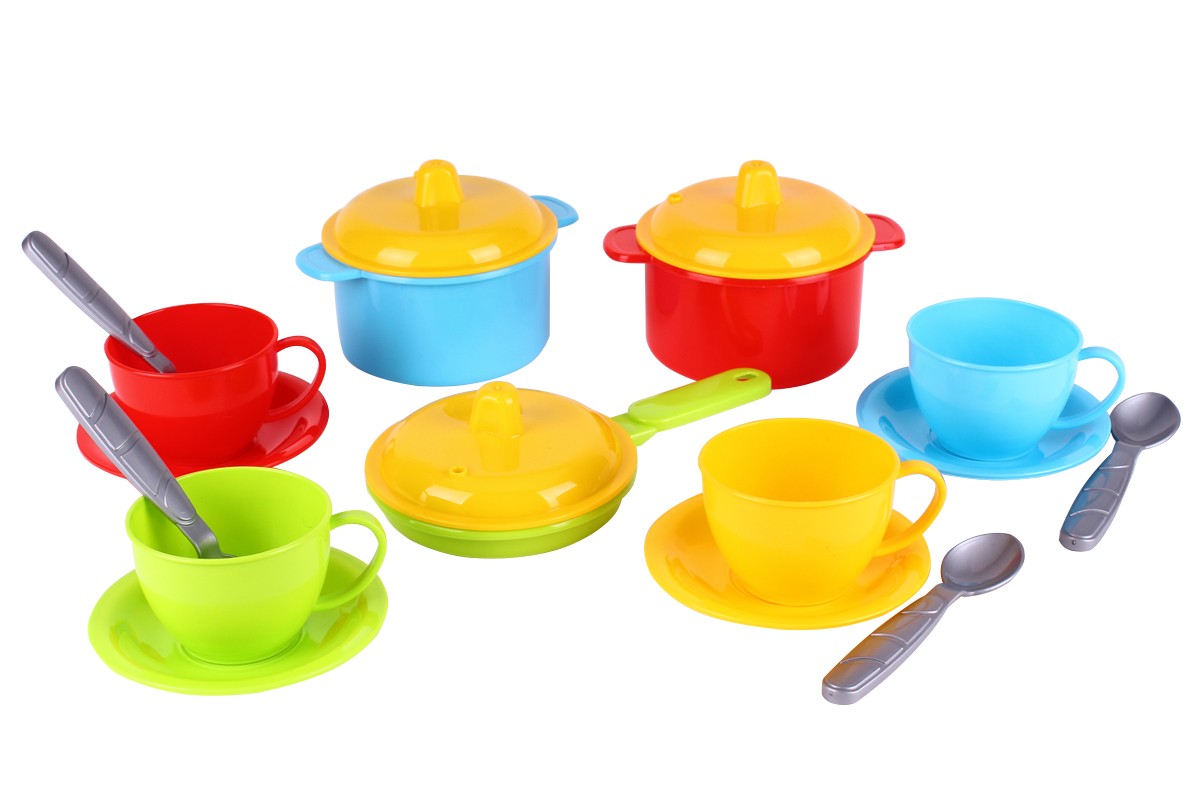 Набір посуду «Маринка 1» з 18 предметів, у сітці 19х13х11 см, ТМ Технок