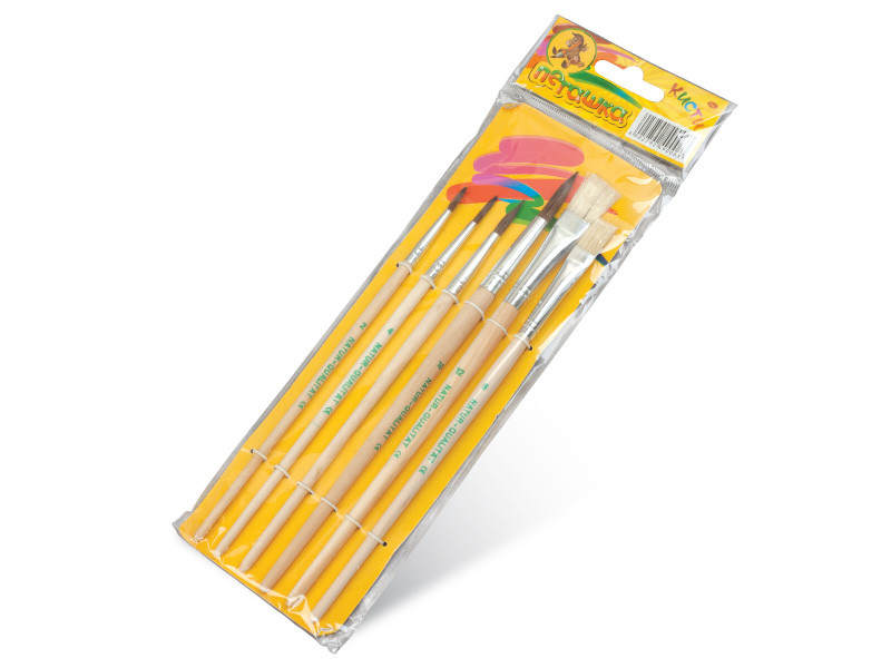 Набір пензликів з 6 шт, поні та щетина, ТМ Marco