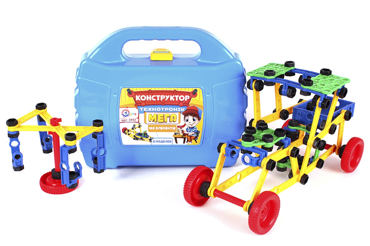 Конструктор «Мега технотроник» на 168 деталей шарнірний, у валізі 27х22,5х8,5 см, ТМ Технок