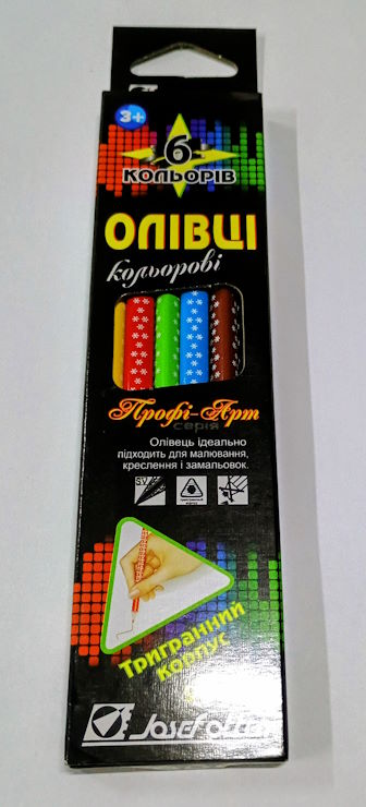 Олівці «Профі-Арт», 6 кольорів, у картонній упаковці, TМ J.Otten