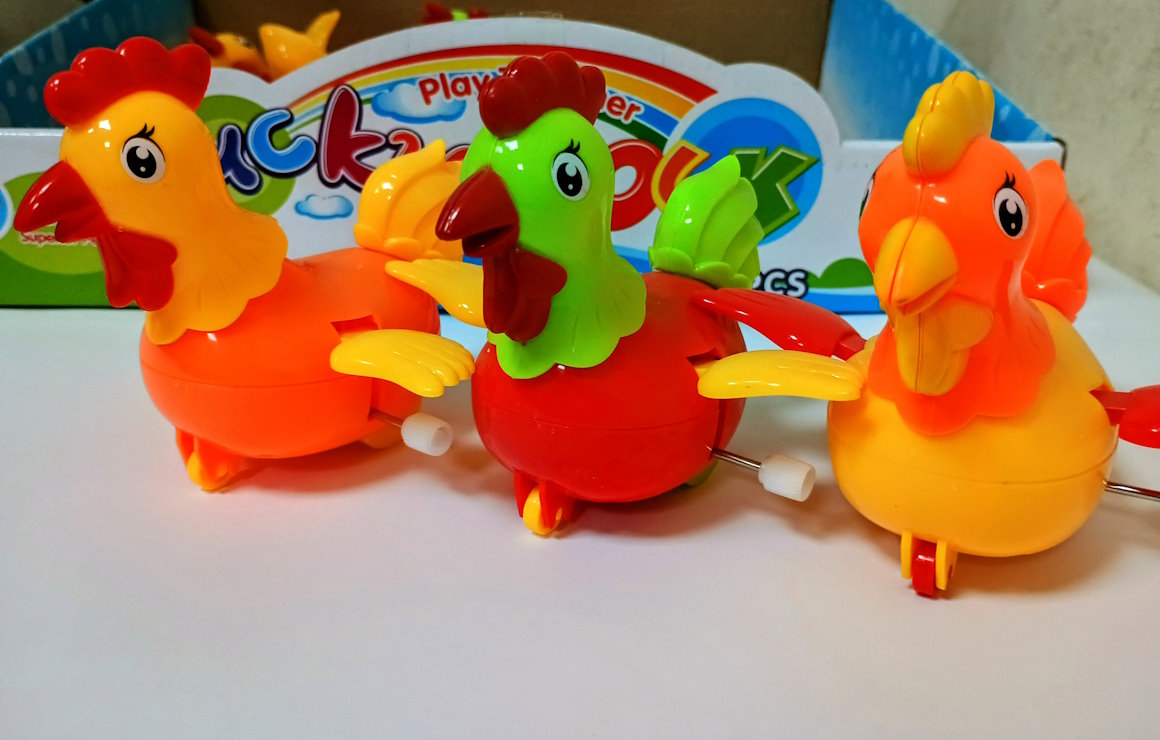 Півник заводний, в асортименті, 12 шт. в дисплей боксі